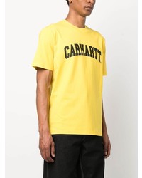 gelbes bedrucktes T-Shirt mit einem Rundhalsausschnitt von Carhartt WIP