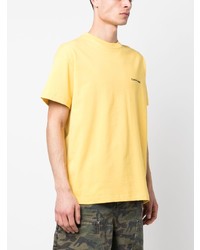 gelbes bedrucktes T-Shirt mit einem Rundhalsausschnitt von Flaneur Homme