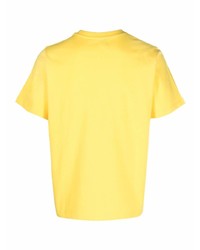 gelbes bedrucktes T-Shirt mit einem Rundhalsausschnitt von Coperni