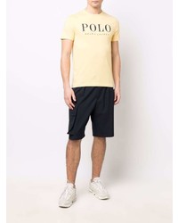 gelbes bedrucktes T-Shirt mit einem Rundhalsausschnitt von Polo Ralph Lauren