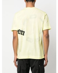 gelbes bedrucktes T-Shirt mit einem Rundhalsausschnitt von 1017 Alyx 9Sm