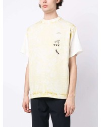 gelbes bedrucktes T-Shirt mit einem Rundhalsausschnitt von Toga