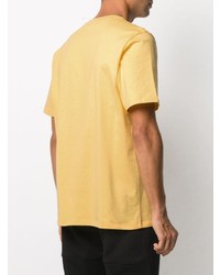 gelbes bedrucktes T-Shirt mit einem Rundhalsausschnitt von MSGM