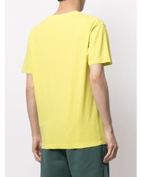 gelbes bedrucktes T-Shirt mit einem Rundhalsausschnitt von Stone Island