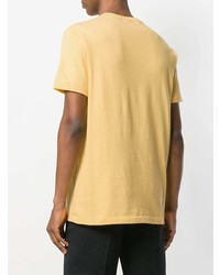 gelbes bedrucktes T-Shirt mit einem Rundhalsausschnitt von Aimé Leon Dore