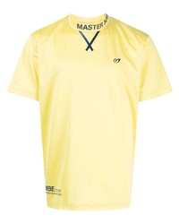 gelbes bedrucktes T-Shirt mit einem Rundhalsausschnitt von MASTER BUNNY EDITION