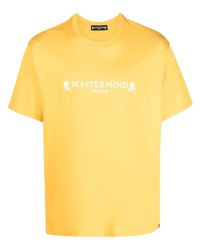 gelbes bedrucktes T-Shirt mit einem Rundhalsausschnitt von Mastermind Japan