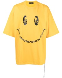 gelbes bedrucktes T-Shirt mit einem Rundhalsausschnitt von Mastermind World