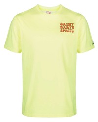 gelbes bedrucktes T-Shirt mit einem Rundhalsausschnitt von MC2 Saint Barth