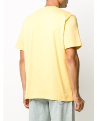 gelbes bedrucktes T-Shirt mit einem Rundhalsausschnitt von MSGM