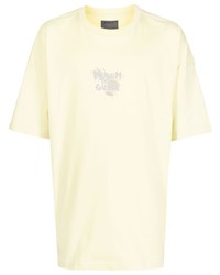 gelbes bedrucktes T-Shirt mit einem Rundhalsausschnitt von Musium Div.