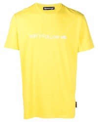 gelbes bedrucktes T-Shirt mit einem Rundhalsausschnitt von Nasaseasons