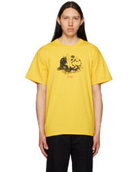 gelbes bedrucktes T-Shirt mit einem Rundhalsausschnitt von Noah