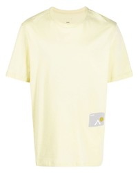 gelbes bedrucktes T-Shirt mit einem Rundhalsausschnitt von Oamc