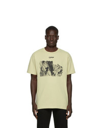 gelbes bedrucktes T-Shirt mit einem Rundhalsausschnitt von Off-White