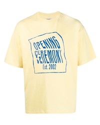 gelbes bedrucktes T-Shirt mit einem Rundhalsausschnitt von Opening Ceremony