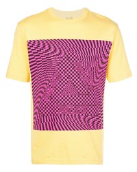 gelbes bedrucktes T-Shirt mit einem Rundhalsausschnitt von Palace