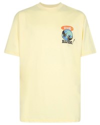 gelbes bedrucktes T-Shirt mit einem Rundhalsausschnitt von Pas de Mer
