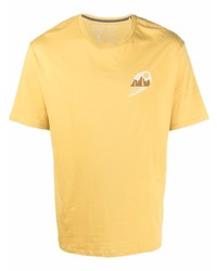 gelbes bedrucktes T-Shirt mit einem Rundhalsausschnitt von Patagonia