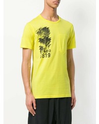 gelbes bedrucktes T-Shirt mit einem Rundhalsausschnitt von Stone Island Shadow Project