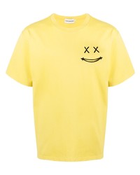gelbes bedrucktes T-Shirt mit einem Rundhalsausschnitt von Poggys Box