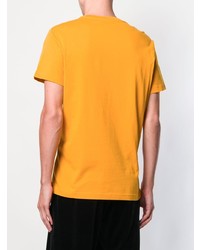 gelbes bedrucktes T-Shirt mit einem Rundhalsausschnitt von Versace Jeans