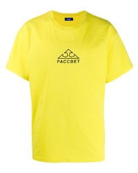 gelbes bedrucktes T-Shirt mit einem Rundhalsausschnitt von Rassvet