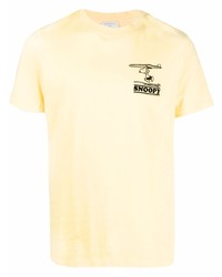 gelbes bedrucktes T-Shirt mit einem Rundhalsausschnitt von Sandro Paris