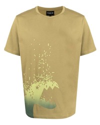 gelbes bedrucktes T-Shirt mit einem Rundhalsausschnitt von SPORT b. by agnès b.