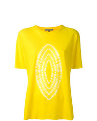 gelbes bedrucktes T-Shirt mit einem Rundhalsausschnitt von Suzusan