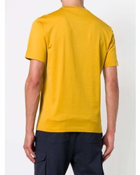 gelbes bedrucktes T-Shirt mit einem Rundhalsausschnitt von Z Zegna