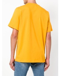 gelbes bedrucktes T-Shirt mit einem Rundhalsausschnitt von MSGM