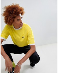 gelbes bedrucktes T-Shirt mit einem Rundhalsausschnitt von VFILES