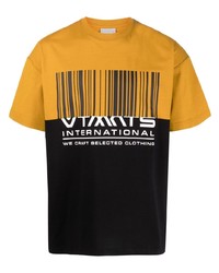 gelbes bedrucktes T-Shirt mit einem Rundhalsausschnitt von VTMNTS