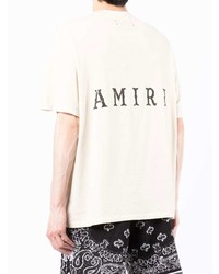 gelbes bedrucktes T-Shirt mit einem Rundhalsausschnitt von Amiri