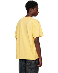 gelbes bedrucktes T-Shirt mit einem Rundhalsausschnitt von Brain Dead