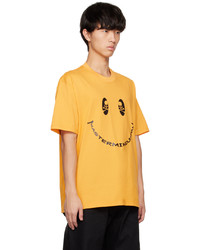gelbes bedrucktes T-Shirt mit einem Rundhalsausschnitt von Mastermind Japan