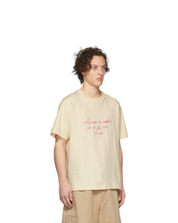 gelbes bedrucktes T-Shirt mit einem Rundhalsausschnitt von Jacquemus