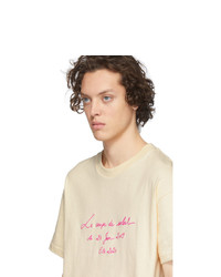 gelbes bedrucktes T-Shirt mit einem Rundhalsausschnitt von Jacquemus