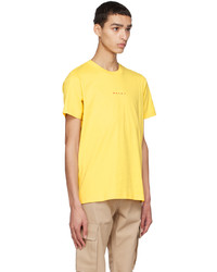 gelbes bedrucktes T-Shirt mit einem Rundhalsausschnitt von Marni