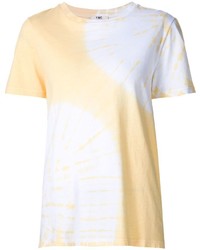 gelbes bedrucktes T-Shirt mit einem Rundhalsausschnitt von YMC
