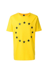 gelbes bedrucktes T-Shirt mit einem Rundhalsausschnitt von Études