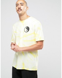 gelbes bedrucktes T-shirt von Weekday