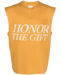 gelbes bedrucktes Trägershirt von HONOR THE GIFT