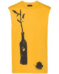 gelbes bedrucktes Trägershirt von Prada