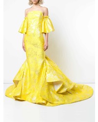 gelbes besticktes Ballkleid von Christian Siriano