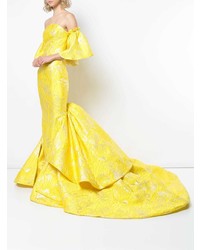 gelbes besticktes Ballkleid von Christian Siriano