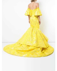 gelbes besticktes Ballkleid von Christian Siriano