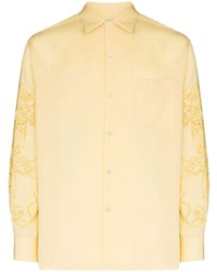 gelbes besticktes Langarmhemd von Wacko Maria