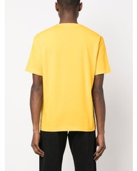 gelbes besticktes T-Shirt mit einem Rundhalsausschnitt von Stone Island